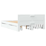 Bed Frame with Drawer 2 pcs White 137 x 188 cm Engineered Wood 3402857