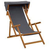 Deck Chair 4 pcs 3 Position Solid Eucalyptus Wood Grey 3407798