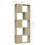 Book Cabinet Room Divider Sonoma Oak 60x24x155 cm 809092