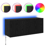 TV Wall Cabinet Black Oak 100 x 35 x 41 cm Engineered Wood 886252