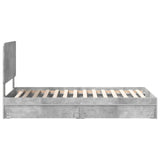 Storage Bed Concrete Grey 75 x 190 cm Engineered Wood 3412738