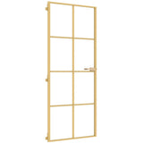Interior Door Slim Golden 83x201,5 cm Tempered Glass and Aluminium 155141