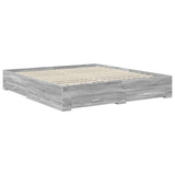 Bed Frame with Drawer Grey Sonoma 200 x 200 cm Engineered Wood 3413157