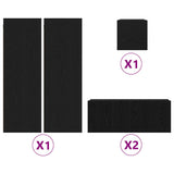 TV Cabinet Set 5 pcs Black oak 190.5 x 30 x 30.5 cm Wood 3393190