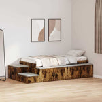 Storage Bed Frame with Drawer Smoked Oak 244 x 127 x 53.5 cm 3335561