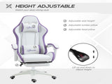 Computer Gaming Chair, PU Leather Desk Chair with Footrest, Swivel Task Chair with 135&deg Reclining T3398P329534