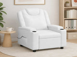 Recliner Massage Chair White 75 x 95 x 106 cm Fabric 42051154