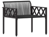 Outdoor Furniture Set 4 pcs Black and Cream White Poly Rattan 42025342