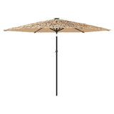 Garden Parasol with LEDs and Steel Pole Brown 288x288x225 cm 4005121
