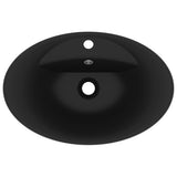 Luxury Basin Overflow Oval Matt Black 58.5x39 cm Ceramic 146942