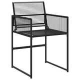 11 Piece Garden Dining Set Black Poly Rattan 3295044