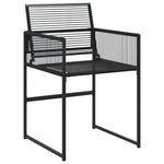 11 Piece Garden Dining Set Black Poly Rattan 3295036