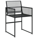 11 Piece Garden Dining Set Black Poly Rattan 3295036