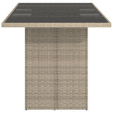Garden Table with Glass Top Light Grey 190x80x74 cm Poly Rattan 365308