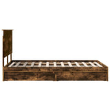 Storage Bed with Drawer Smoked Oak 135 x 190 cm Engineered Wood 3409563