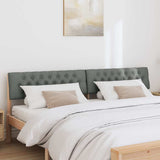 Upholstered Headboard Dark Grey 200 cm Solid Pine Wood 879155