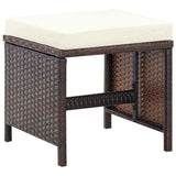 13 Piece Outdoor Dining Set with Cushions Poly Rattan Brown 42603