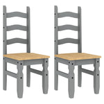 ZNTS 3 Piece Dining Set Panama Grey Solid Wood Pine 3345207