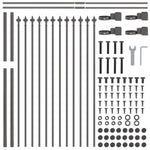 ZNTS Garden Fence Set of 9 Grey Metal 170 x 3.4 x 150 cm Tough 3334170