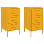 ZNTS Bedside Cabinets 2 pcs Mustard Yellow 36x39x68 cm Steel 843085