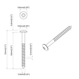 Wood Screw 3273 pcs Silver 9.8 x 53 mm Steel 864522