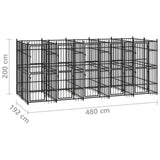 Outdoor Dog Kennel Steel 9.22 m 3097940