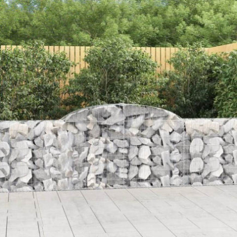 Arched Gabion Baskets 10 pcs 300x30x80/100 cm Galvanised Iron 3146511