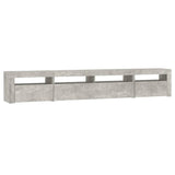 TV Cabinet with LED Lights Concrete Grey 240x35x40 cm 3152725