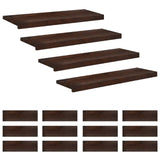 Stair Treads 16 pcs 80 x 30 x 2 cm Dark Brown Solid Beech Wood 3446455