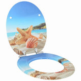 Soft-Close Toilet Seat Sea Muschel 44 x 38 cm MDF board 42027176