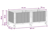 Garden Planter with Wheels Brown 80 x 40 x 44 cm PP 3422959