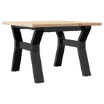 ZNTS Coffee Table Y-Frame 50x50x35 cm Solid Wood Pine and Steel 3282703