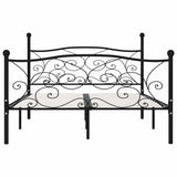 Bed Frame without Mattress with Slatted Base Black Metal 160x200 cm 284458