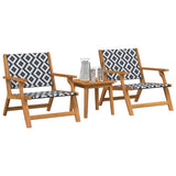 Garden Chairs with Table 3 pcs Black and White 3214436