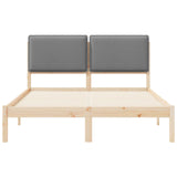 Bed Frame with Upholstered Headboard Light Grey 135 x 190 cm 877849