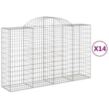 Arched Gabion Baskets 14 pcs 200x50x120/140 cm Galvanised Iron 3146353