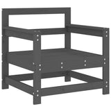 Garden Chairs with Cushions 2 pcs Grey Solid Wood Pine 825564