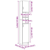Bathroom Cabinet Old Wood 32x25.5x190 cm Engineered Wood 856048