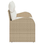 Garden Sofa with Cushion Beige 124 x 62 x 69cm Poly Rattan 42006736
