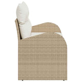 Garden Sofa with Cushion Beige 124 x 62 x 69cm Poly Rattan 42006736