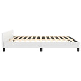 Bed Frame without Mattress White Queen Faux Leather 347532