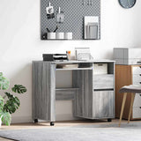 Desk with Wheels Grey Sonoma 91 x 50 x 77 cm Engineered Wood 869535