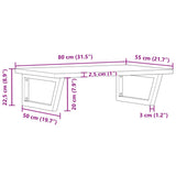 Basin Shelf Wall Mounted Steel and Solid Wood Beech 3302451