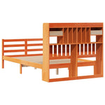 ZNTS Bookcase Bed without Mattress Wax Brown 120x190 cm Small Double Solid Wood Pine 3321950