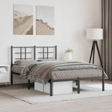 Metal Bed Frame without Mattress with Headboard Black 120x190cm 355558