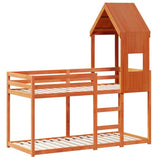 Bunk Bed without Mattress Wax Brown 75x190 cm Small Single Solid Wood Pine 3282009