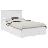 Bed Frame with Headboard White 135 x 190 cm Engineered Wood 3409995