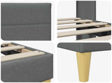 Bed Frame with Headboard Dark Grey 90 x 190 cm Fabric 42027613