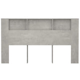 Headboard Cabinet Concrete Grey Engineered Wood Large 811947
