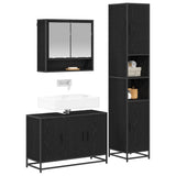 Bathroom Furniture Set 3 pcs Black Oak Engineered Wood 3402350